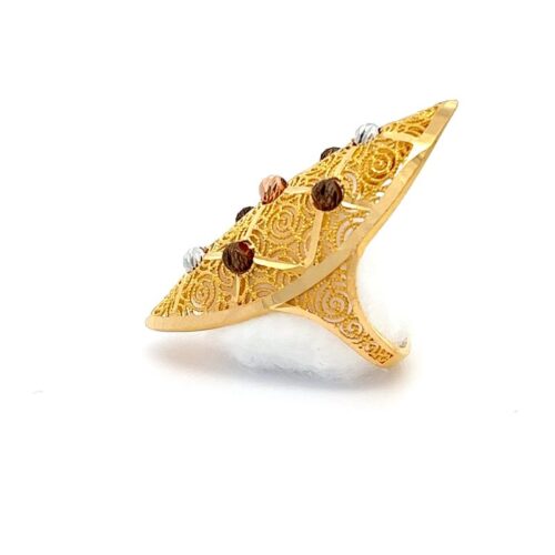 Bosphorus Breeze Gold Ring - Left Side View | Mustafa Jewellery