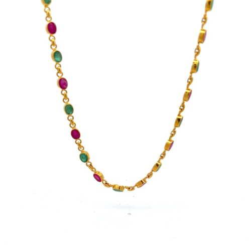 Myriad Array Gold Chain - Front View | Mustafa Jewellery