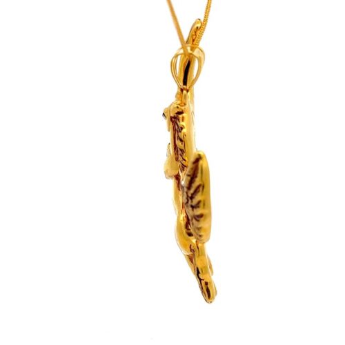 Mystique Wings Gold Pendant - Side View | https://mustafajewellery.com/