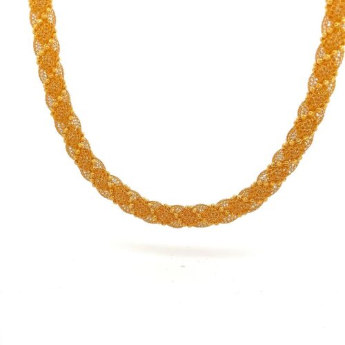 Twisted Gleam Ball Gold Chain | Mustafa Jewellery Singapore