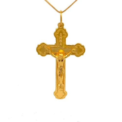 Cross Harmony Gold Pendant For Men | Mustafa Jewellery Singapore