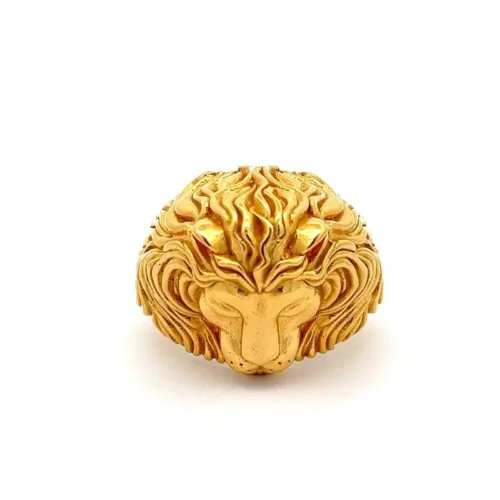 Lion’s Legacy Gold Ring For Men | Mustafa Jewellery Singapore