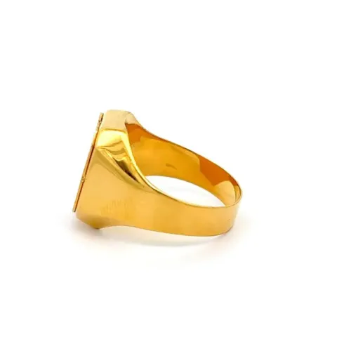 Luminous Lion Gold Ring For Men - Left