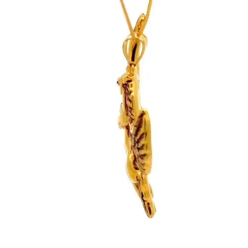 Mystique Wings Gold Pendant For Men - Left