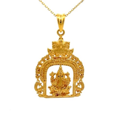 Ganesh Blessings Gold Pendant | Mustafa Jewellery Singapore