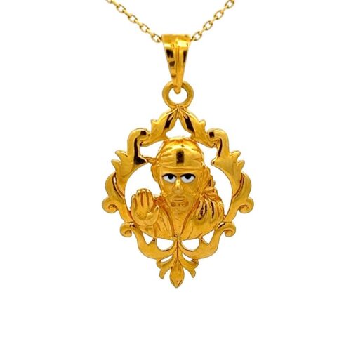 Sai Baba Blessing Gold Pendant | Mustafa Jewellery Singapore