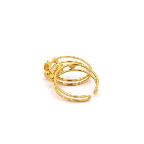 Dainty Duchess Gold Toe Ring - Side View | Mustafa Jewellery