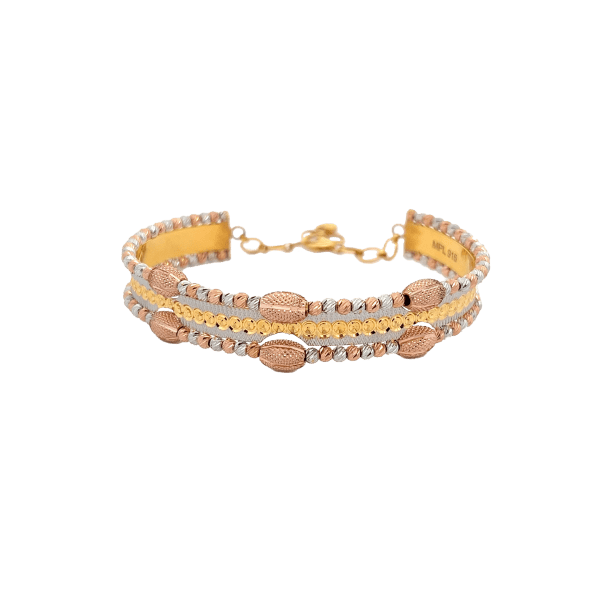 Gold Lightweight Bangle - Verigold Radiance | Front View | Mustafa Jewellery