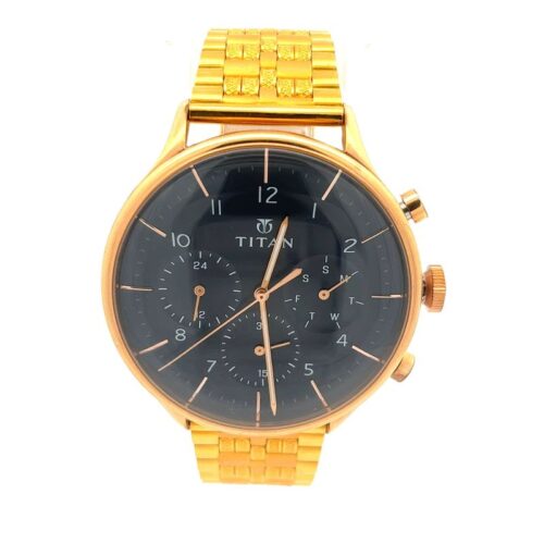 Titan's Majesty Men's Gold Watch | Mustafa Jewellery