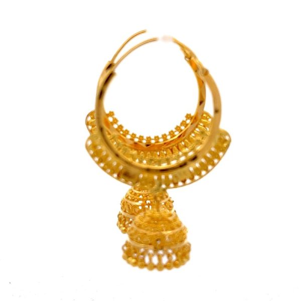 Whispers of Eternity Jhumka Earrings - Side View | Mustafa Jewellery