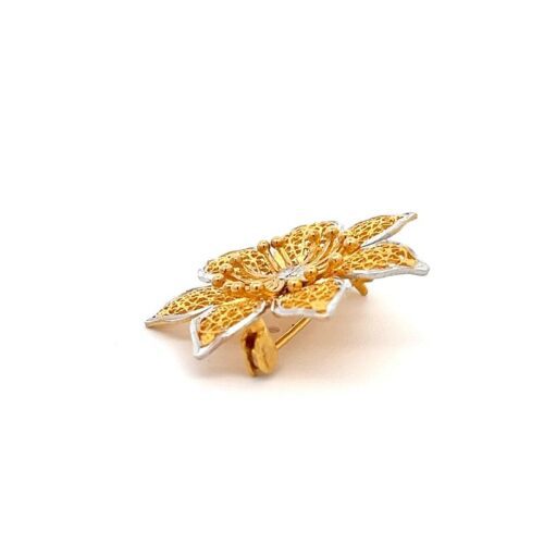 Blooming Blossom Gold Brooch - Left