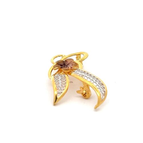 Glamorous Blossom Gold Brooch - Front