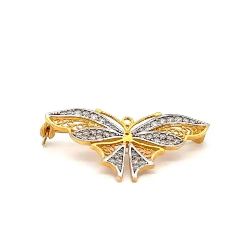 Graceful Flutter Gold Turkish Brooch | Mustafa Jewellery Singapore