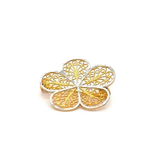 Opulent Petal Gold Brooch | Mustafa Jewellery Singapore