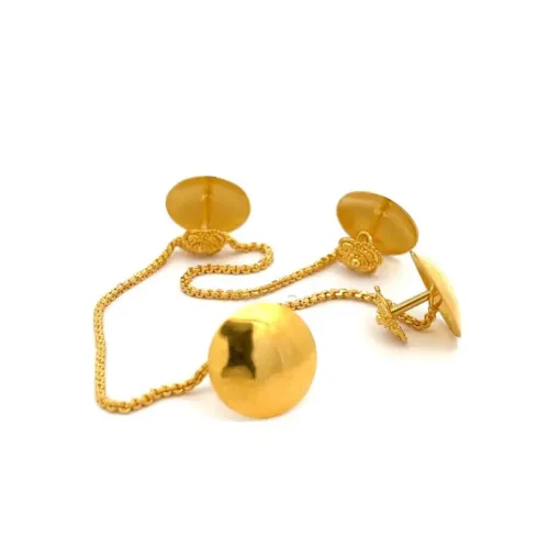 Radiant Appeal Gold Kurtha Button | Mustafa Jewellery Singapore