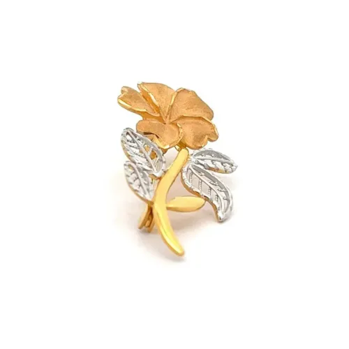 Radiant Flourish Gold Brooch | Mustafa Jewellery Singapore