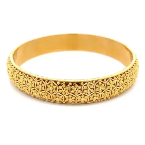 Blooming Filigree Gold Kangan | Mustafa Jewellery Singapore