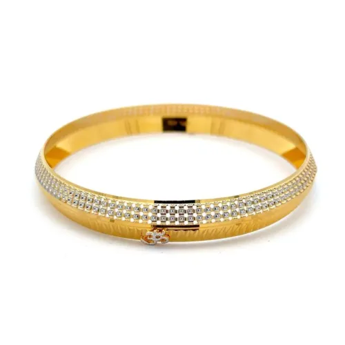 Divine Harmony Two-Tone Gold Kada Bangles - Left