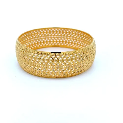 Elysian Beads Gold Hollow Bangle - Left