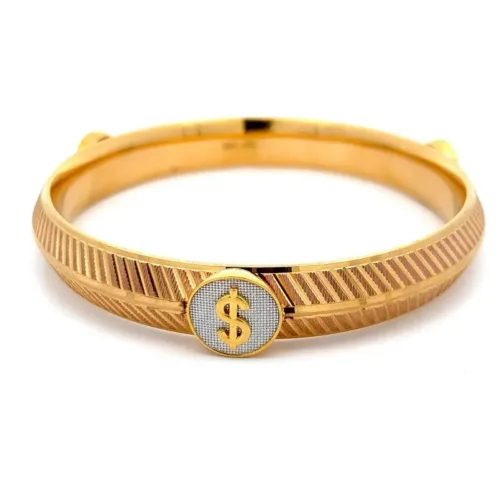 Fortune’s Favour Dollar Gold Kada Bangles | Mustafa Jewellery Singapore