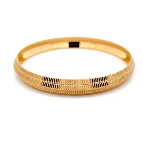 Khalsa Courage Gold Kada Bangles | Mustafa Jewellery Singapore