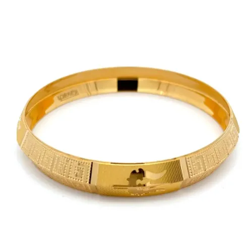 Nishan Sahib Gold Kada Bangles - Left