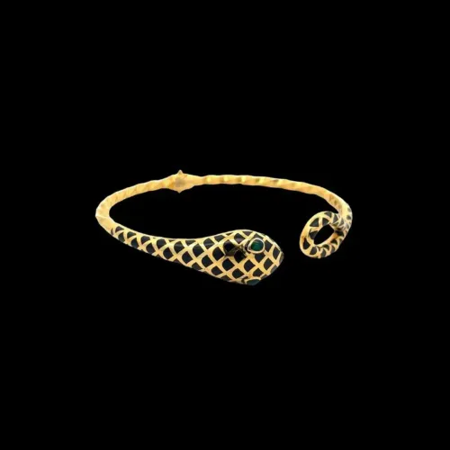 Serpent’s Embrace Gold Kada Bangles -ZoomFront