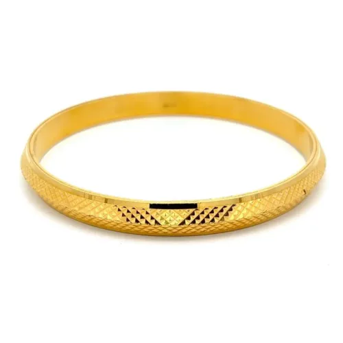 Sikh Warrior's Gold Kada Bangles | Mustafa Jewellery Singapore