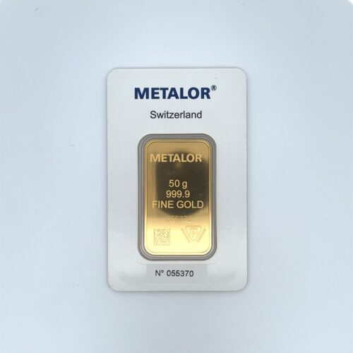 50G Metalor Fine Gold Bar | Mustafa Jewellery Singapore