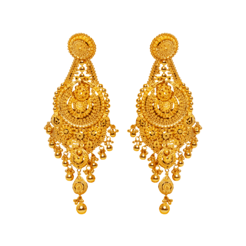 Serene Whisper Gold Dangle Earrings