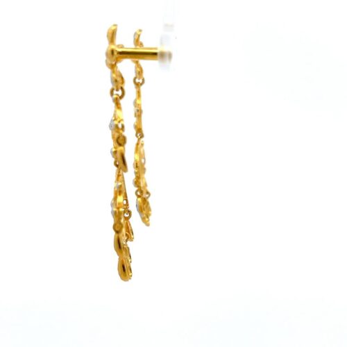 Golden Crescendo Dangle Earrings - Left