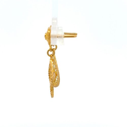 Heartfelt Teardrops Gold Drop Earrings - Left