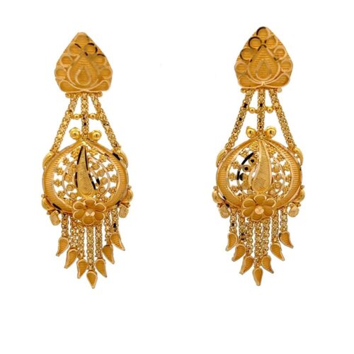 Illuminating Diya Chandelier Earrings | Mustafa Jewellery Singapore