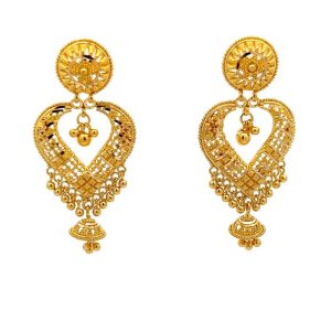 Infinite Love Gold Chandbali Earrings | Mustafa Jewellery