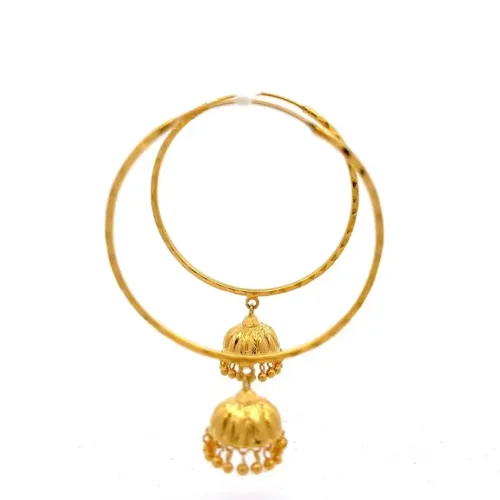 Serene Soul Gold Jhumka Earrings - Front