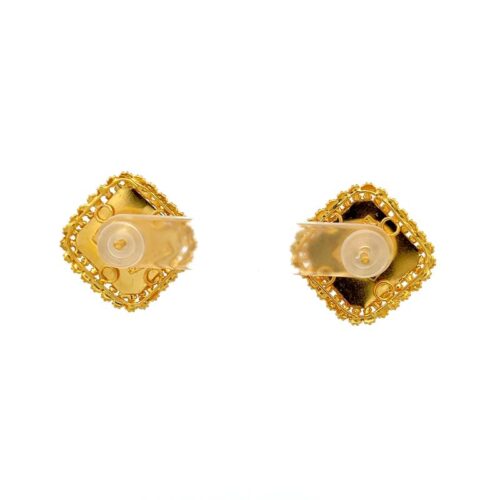 Silken Web Gold Stud Earrings - Back