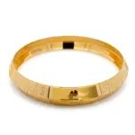 Nishan Sahib Gold Kada For Men - Front