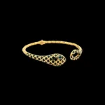 Serpent’s Embrace Gold Kada For Men - FrontZoom