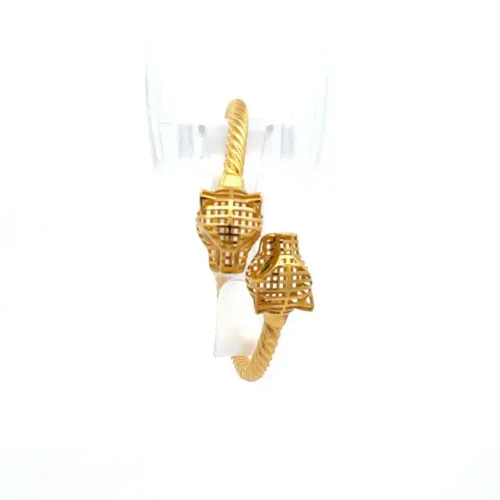 Twin Leopard Gold Kada | Mustafa Jewellery Singapore