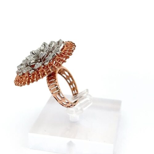 Radiant Cascade Diamond Ring- Left