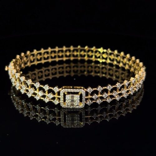 Majestic Sparkle Diamond Bangle - Front