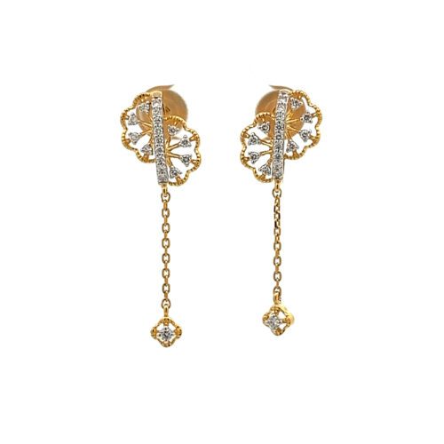 Glittering Diamond Earrings - Front