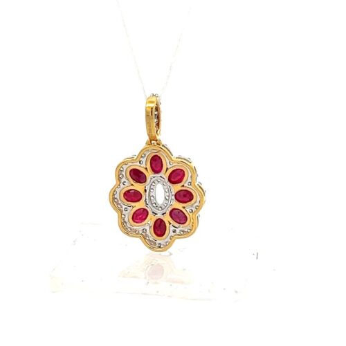 Precious Diamond and Ruby Pendant - Back