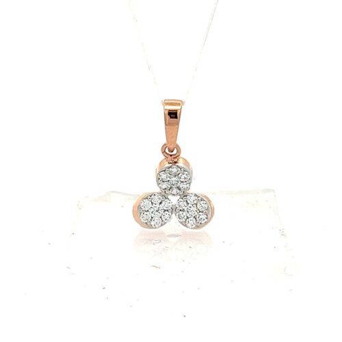 Radiant Rose Gold Diamond Cluster Pendant - Front