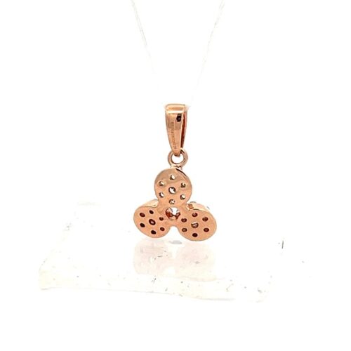 Radiant Rose Gold Diamond Cluster Pendant - Back