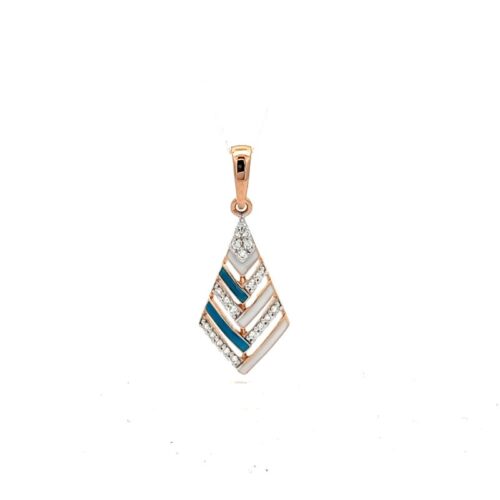 Elegant Rose Gold Diamond Pendant | Mustafa Jewellery Singapore