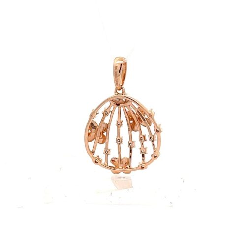 Lustrous Rose Gold Diamond Cascade Pendant - Back