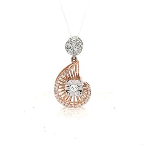 Opulent Rose Gold Diamond Pendant - Front