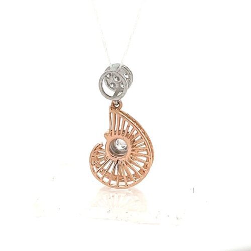 Opulent Rose Gold Diamond Pendant - Back