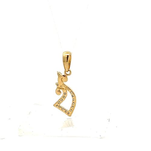 Graceful Gold Diamond Pendant - Back